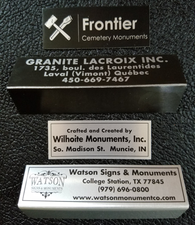 annodized aluminum monument name plate annodized aluminum monument name plate in black or silver