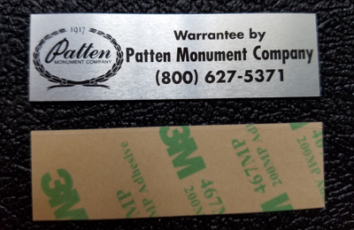 flat monument name plate with adhesive flat monument name plate with 3M adhesive